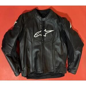 Alpinestars GP-R Perforated Black Leather Armored Motorcycle Jacket Men’s 44